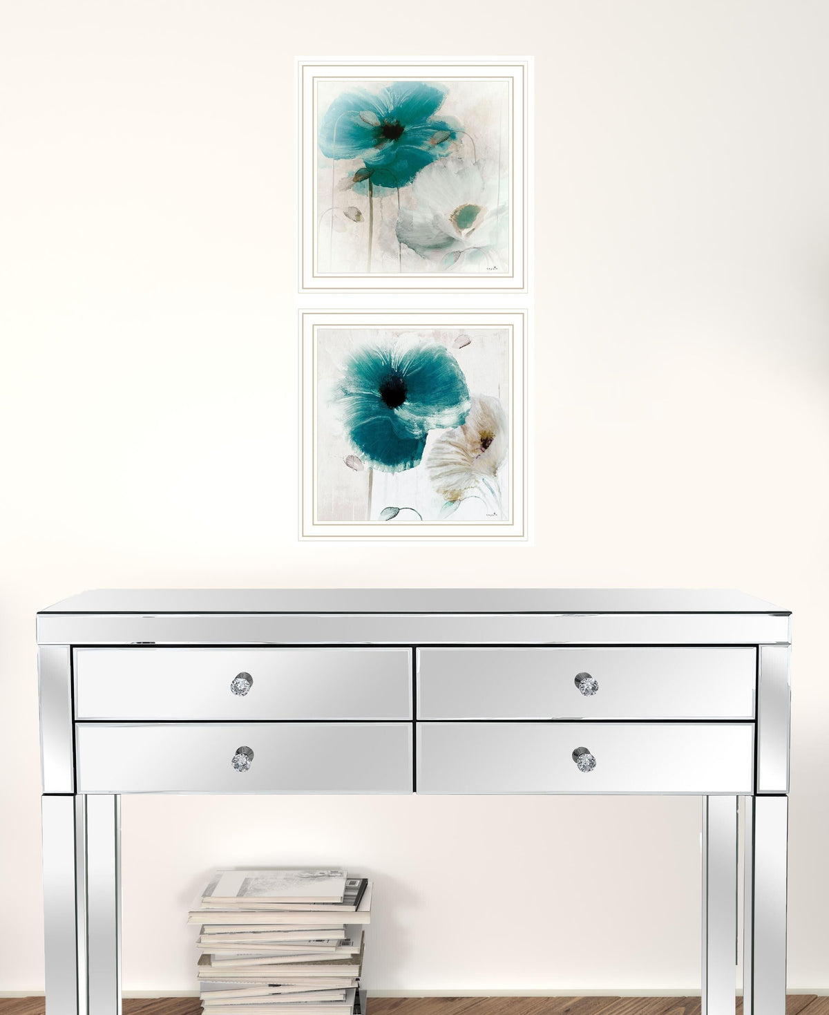 Set Of Two Poppy 2 White Framed Print Wall Art LuxuryLifeWay Online Store