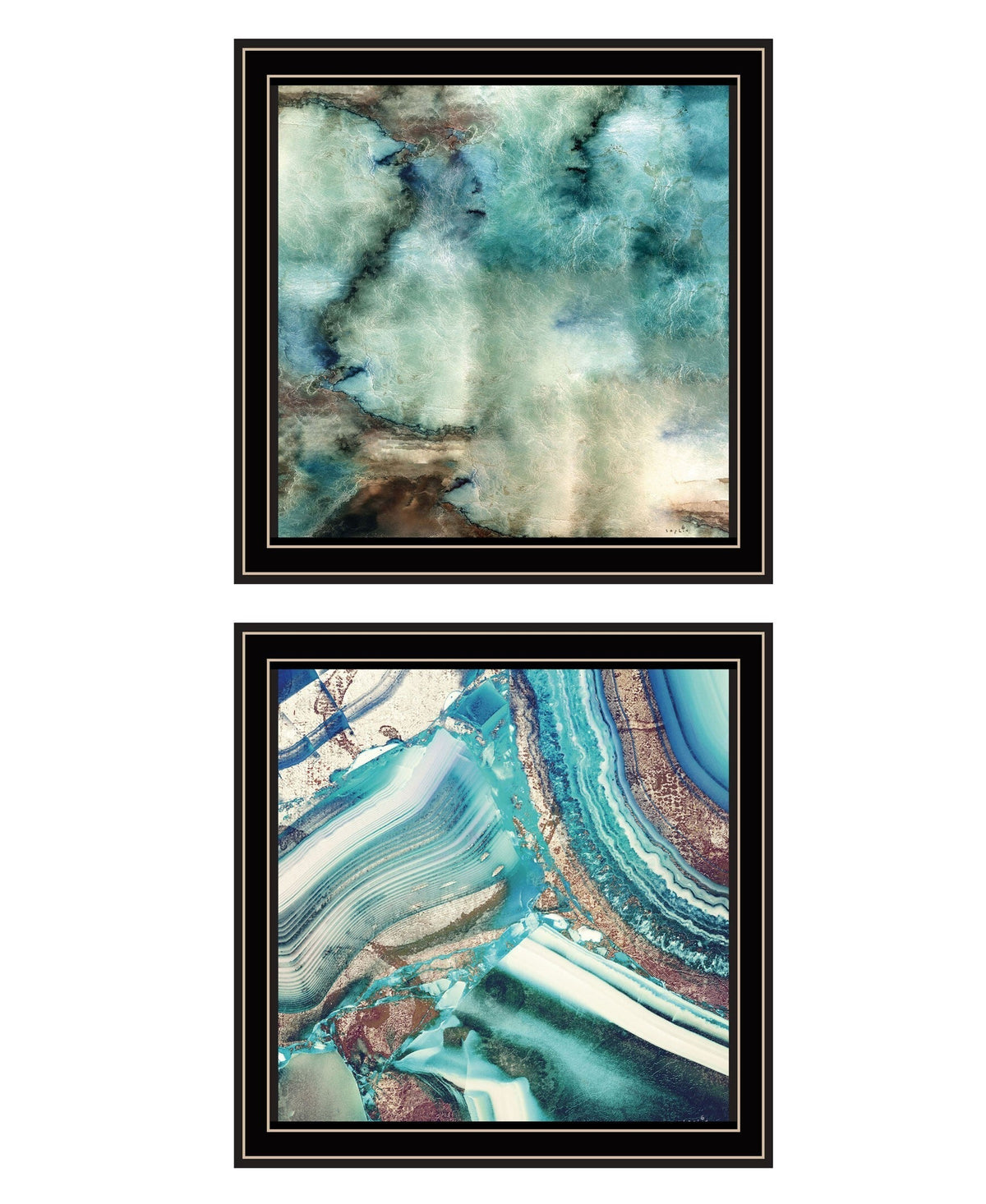 Set Of Two Earth tones I and Sea II 1 Black Framed Print Wall Art LuxuryLifeWay Online Store