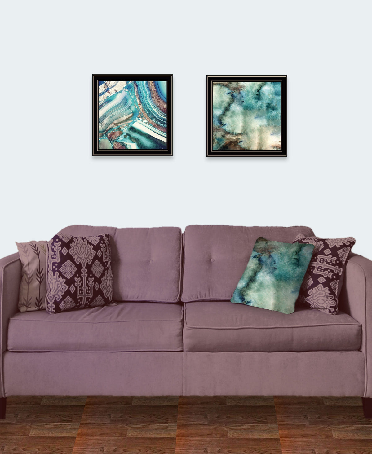 Set Of Two Earth tones I and Sea II 1 Black Framed Print Wall Art LuxuryLifeWay Online Store