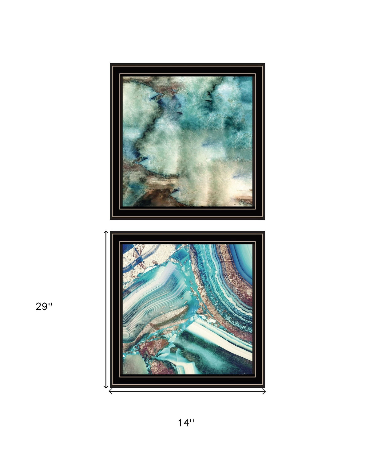 Set Of Two Earth tones I and Sea II 1 Black Framed Print Wall Art LuxuryLifeWay Online Store