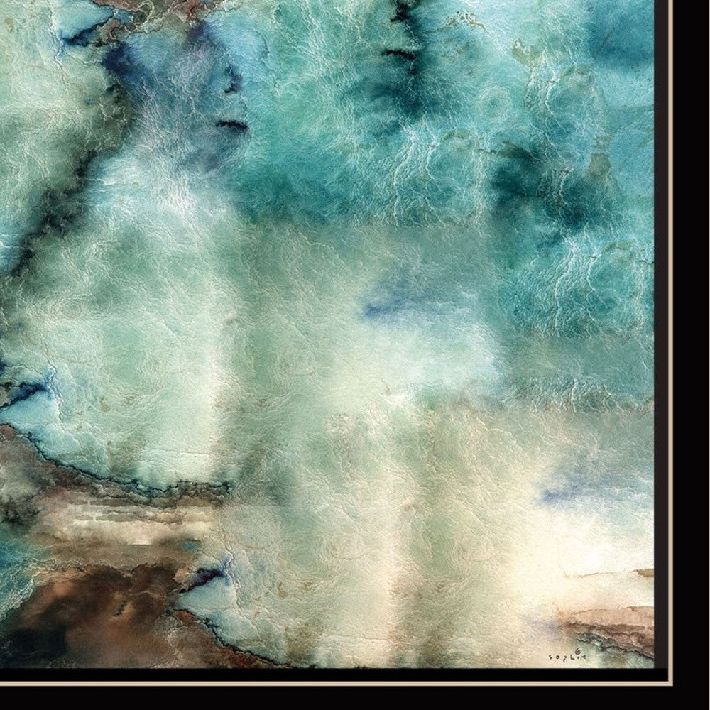 Set Of Two Earth tones I and Sea II 1 Black Framed Print Wall Art LuxuryLifeWay Online Store