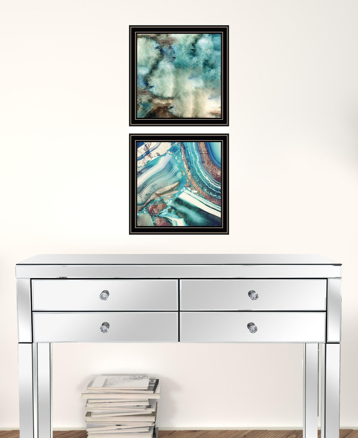 Set Of Two Earth tones I and Sea II 1 Black Framed Print Wall Art LuxuryLifeWay Online Store