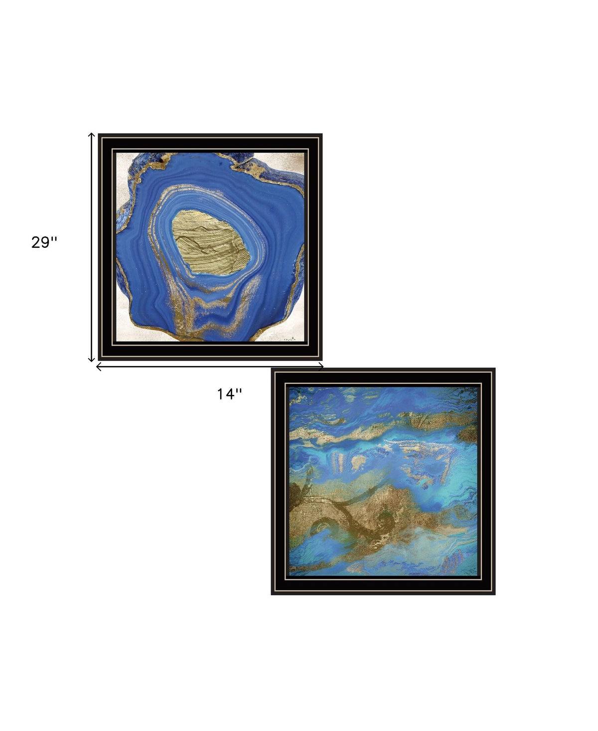 Set Of Two Perisse Cobalt 1 Black Framed Print Wall Art LuxuryLifeWay Online Store