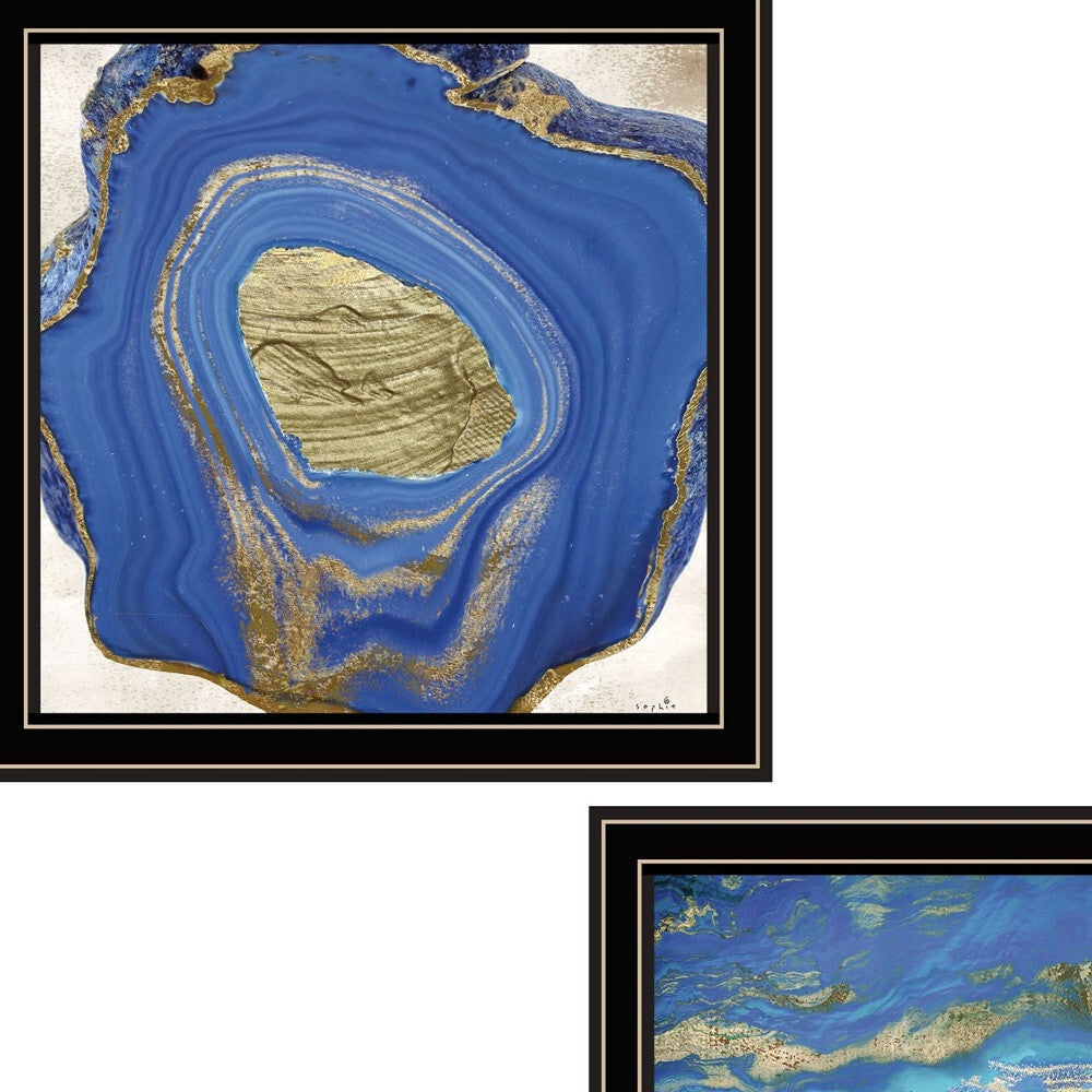 Set Of Two Perisse Cobalt 1 Black Framed Print Wall Art LuxuryLifeWay Online Store