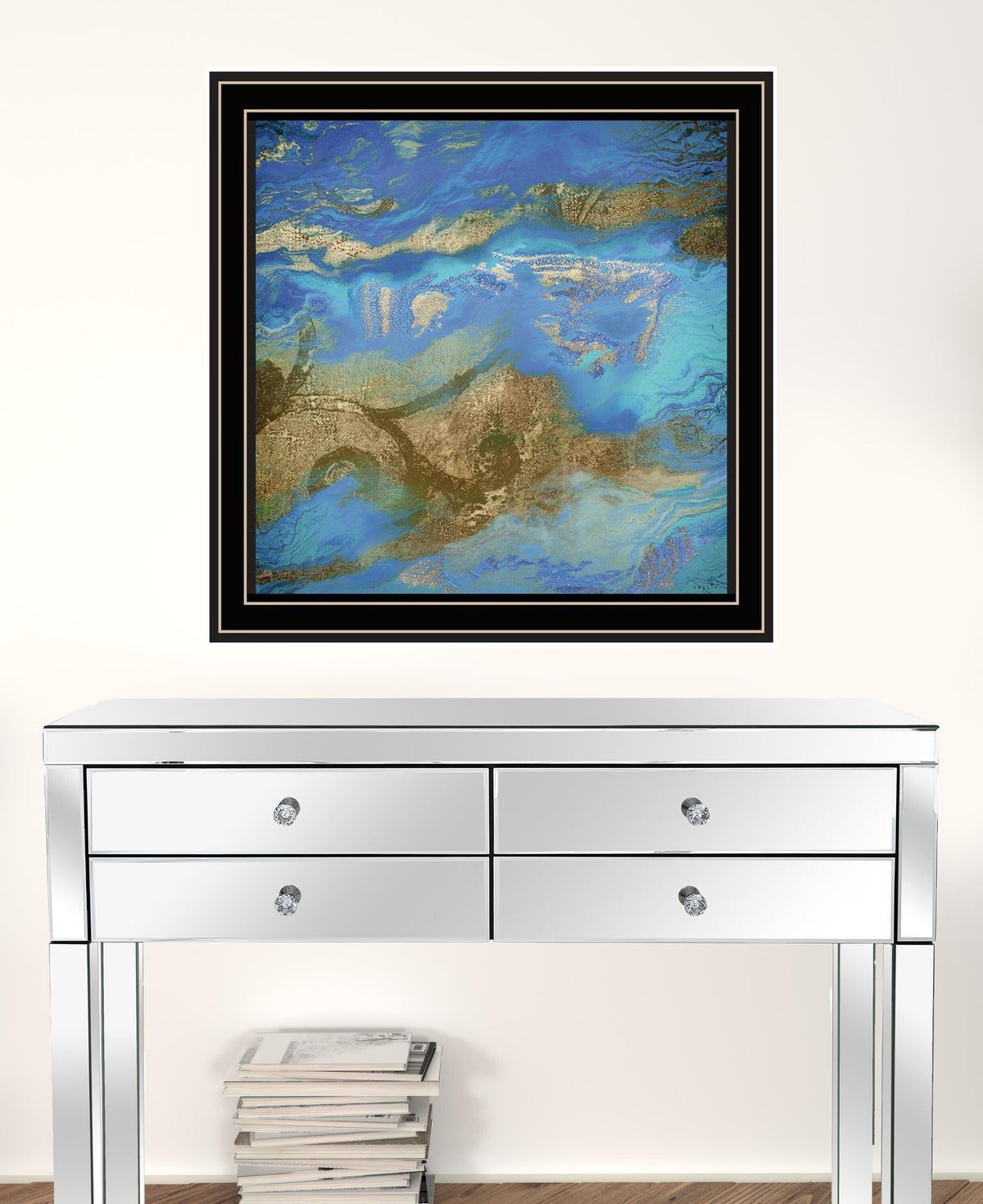 Set Of Two Perisse Cobalt 1 Black Framed Print Wall Art LuxuryLifeWay Online Store