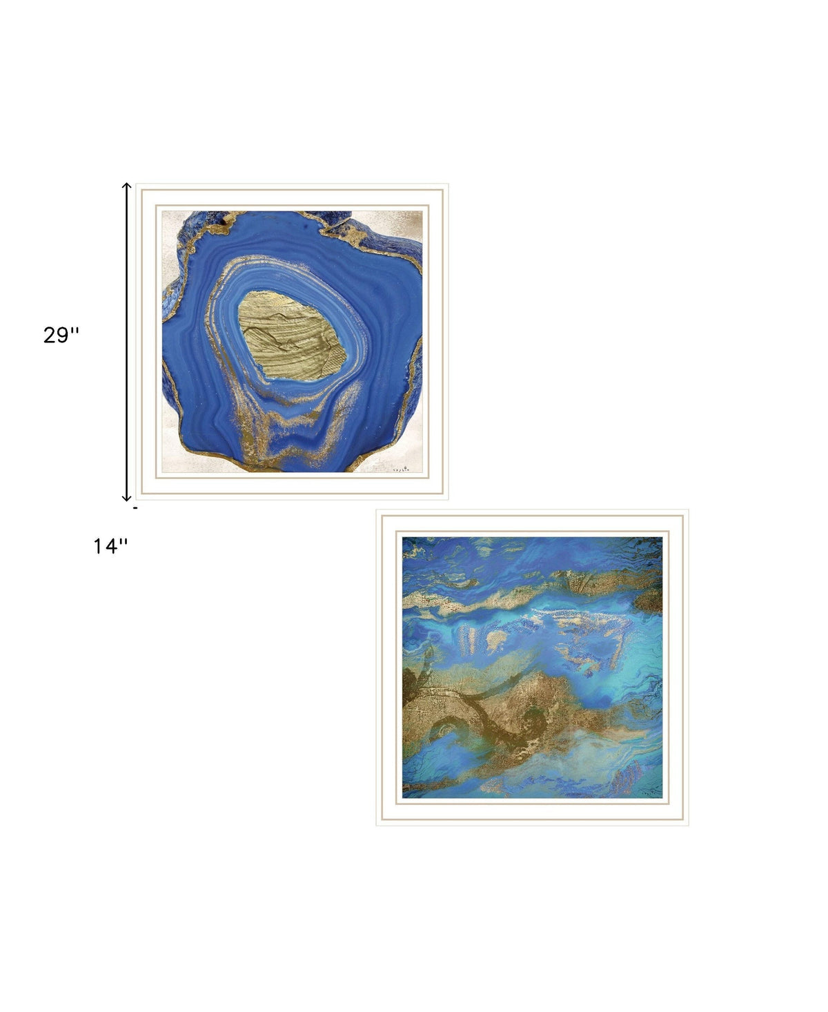 Set Of Two Perisse Cobalt 2 White Framed Print Wall Art LuxuryLifeWay Online Store