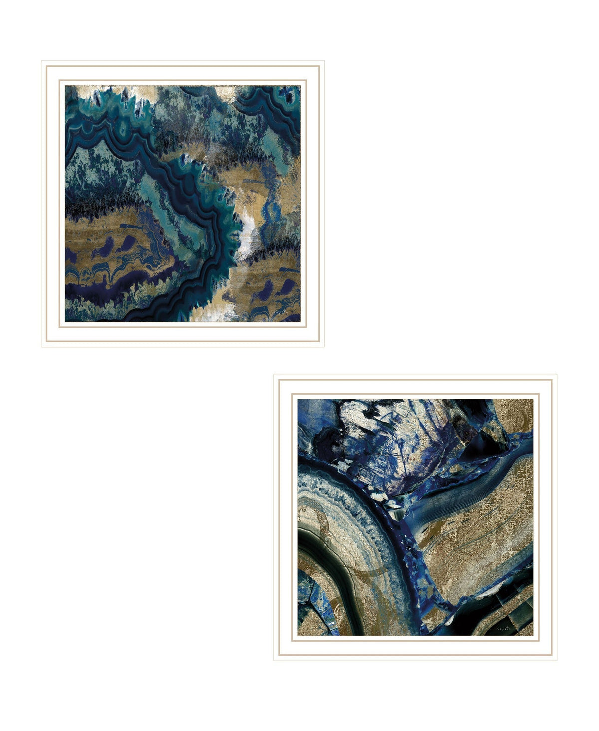 Set Of Two Geode Reef Pleasure 1 White Framed Print Wall Art LuxuryLifeWay Online Store