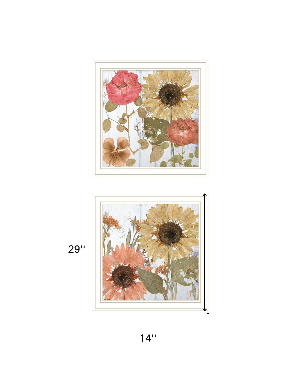 Set Of Two Earth to Petals 2 White Framed Print Wall Art LuxuryLifeWay Online Store