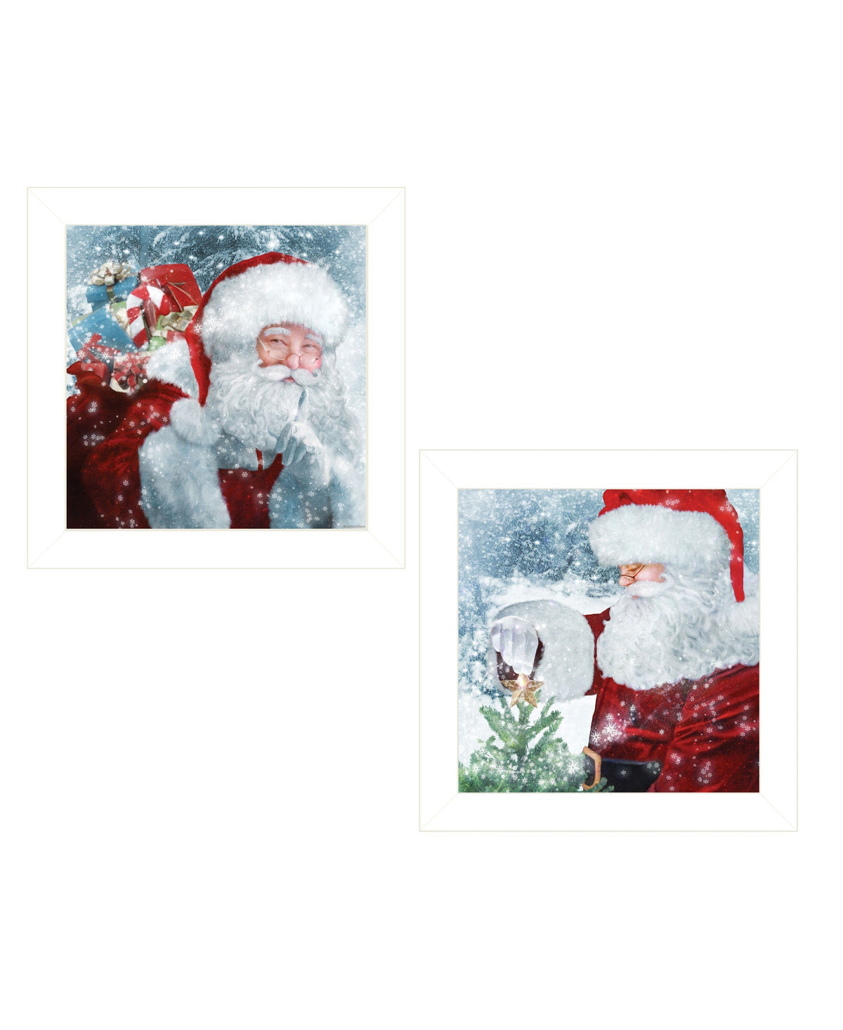 Set Of Two Santas Blessings 5 White Framed Print Wall Art LuxuryLifeWay Online Store