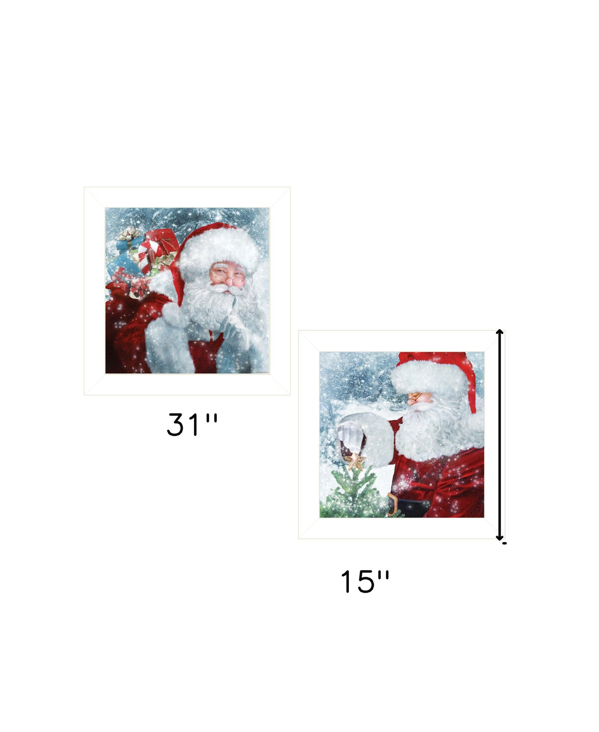 Set Of Two Santas Blessings 5 White Framed Print Wall Art LuxuryLifeWay Online Store