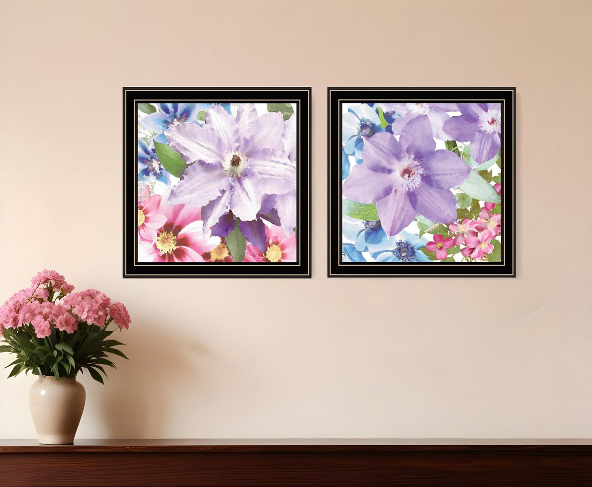 Set Of Two Clematis Black Framed Print Wall Art LuxuryLifeWay Online Store