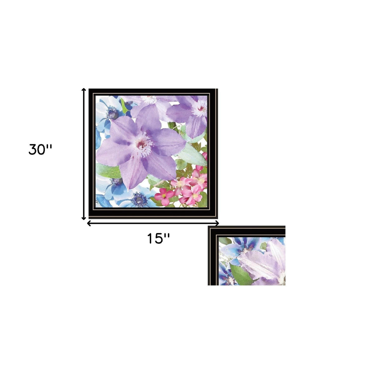 Set Of Two Clematis Black Framed Print Wall Art LuxuryLifeWay Online Store