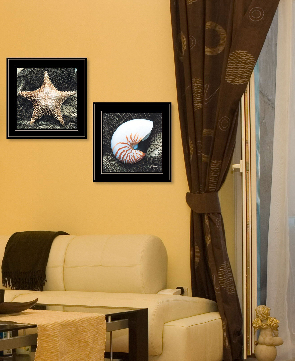 Set Of Two Ocean Net 2 Black Framed Print Wall Art LuxuryLifeWay Online Store