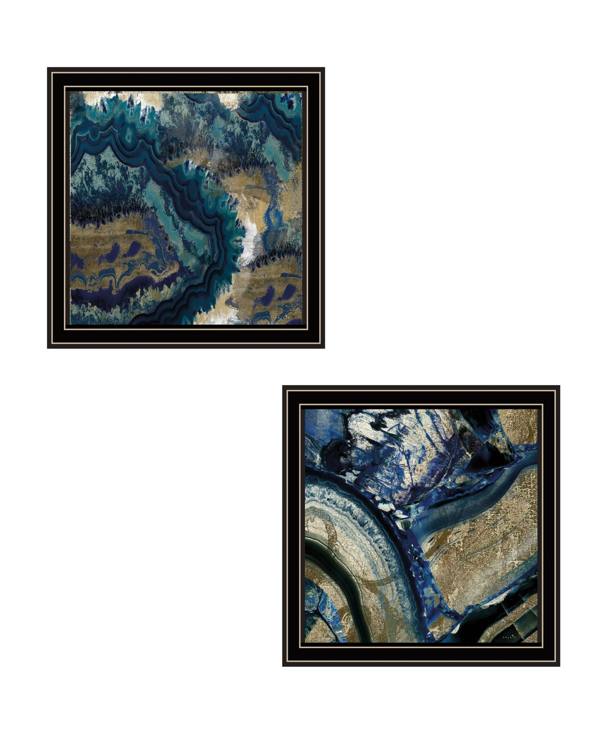 Set Of Two Geode Reef Pleasure 2 Black Framed Print Wall Art LuxuryLifeWay Online Store