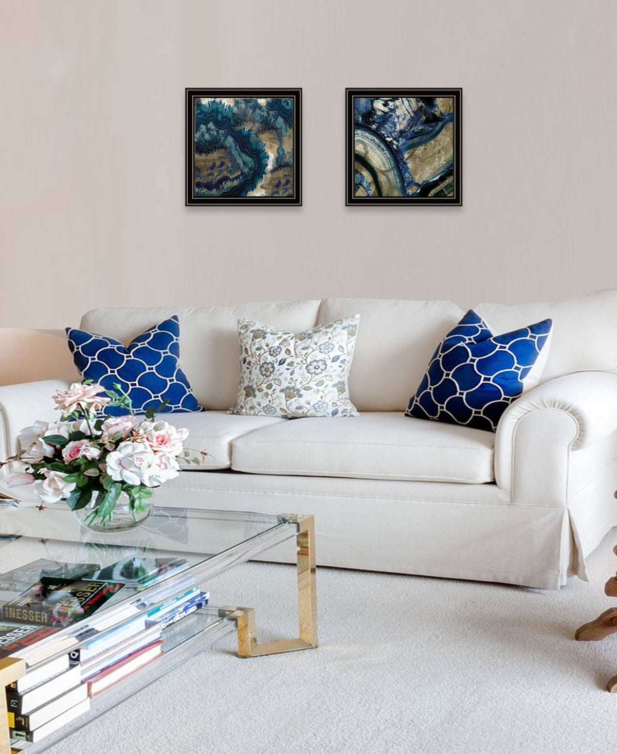 Set Of Two Geode Reef Pleasure 2 Black Framed Print Wall Art LuxuryLifeWay Online Store