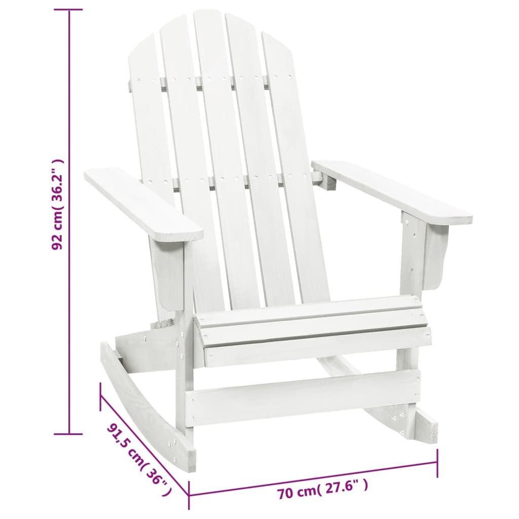 Patio Rocking Chair Wood White LuxuryLifeWay Online Store