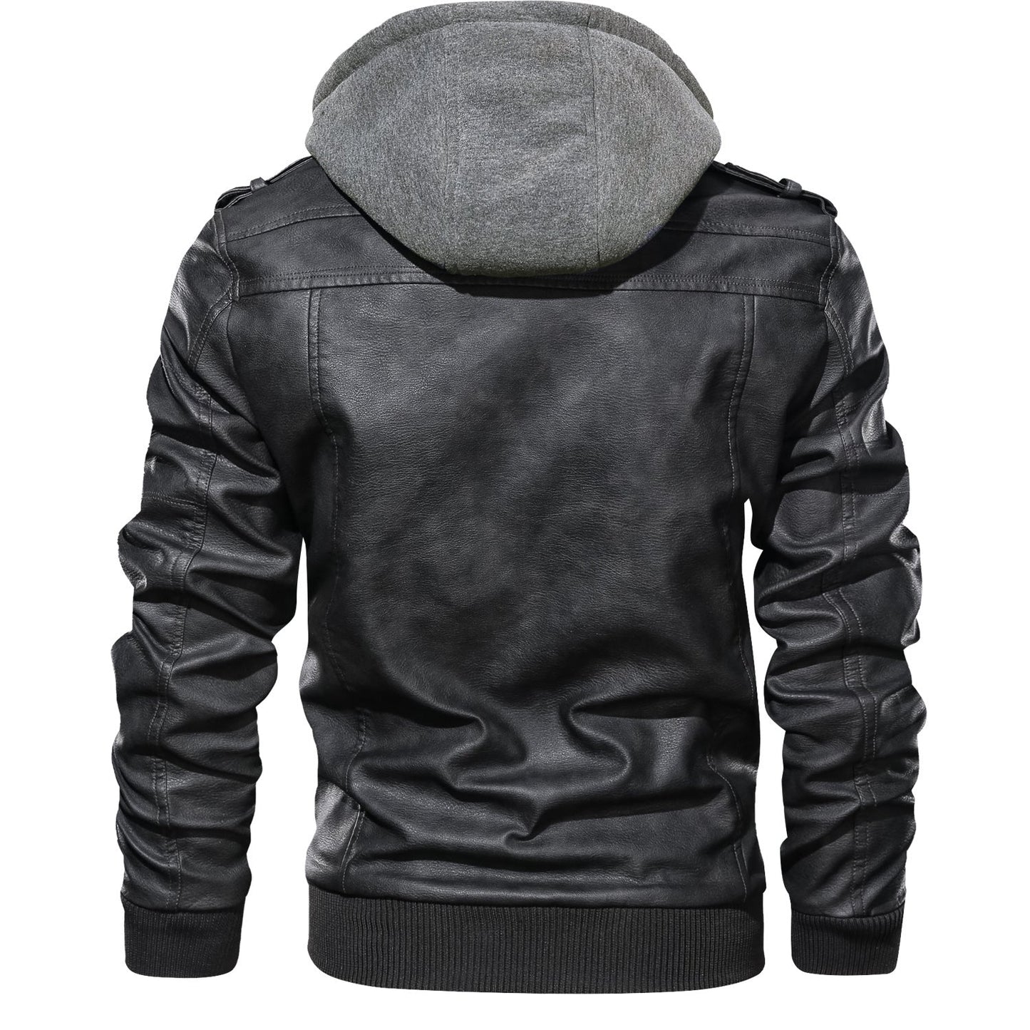 Men's Leather Jackets, Faux Leather Jacket For Men Lapel Zip-Up Slim Fit Coat LuxuryLifeWay Online Store