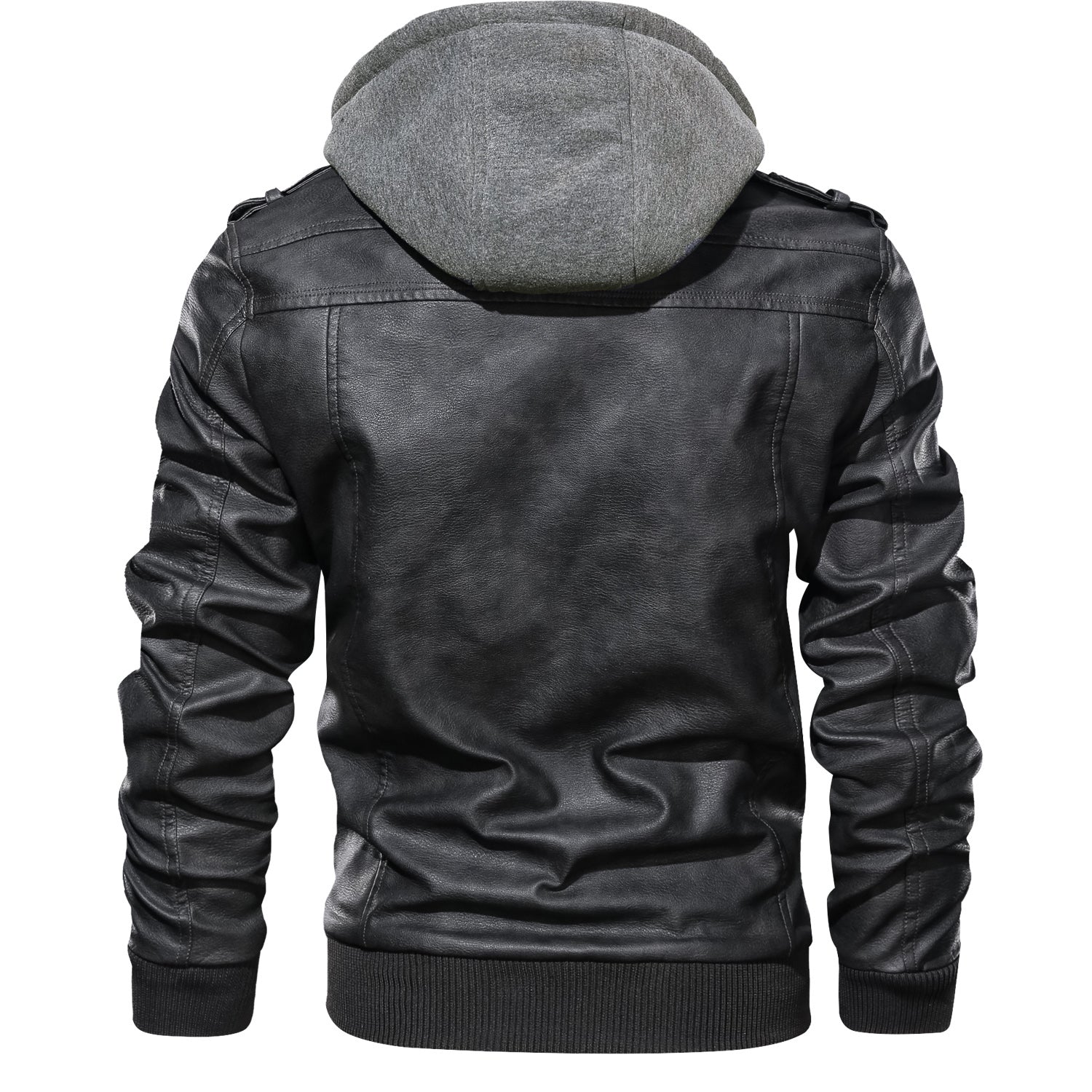 Men's Leather Jackets, Faux Leather Jacket For Men Lapel Zip-Up Slim Fit Coat LuxuryLifeWay Online Store