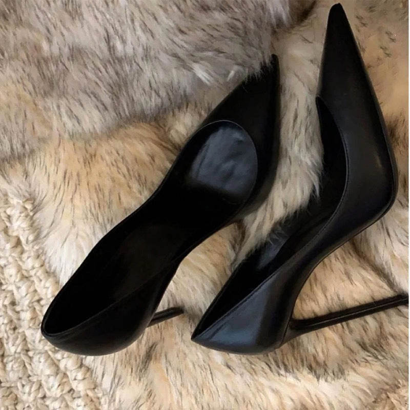 Elegant Black Stiletto Work Pumps NorixaFashion.com