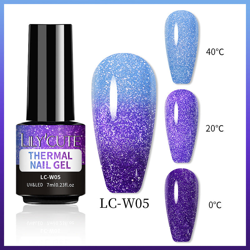 Temperature Change Glitter UV Polish Three-section Color Change LadyShow.Store