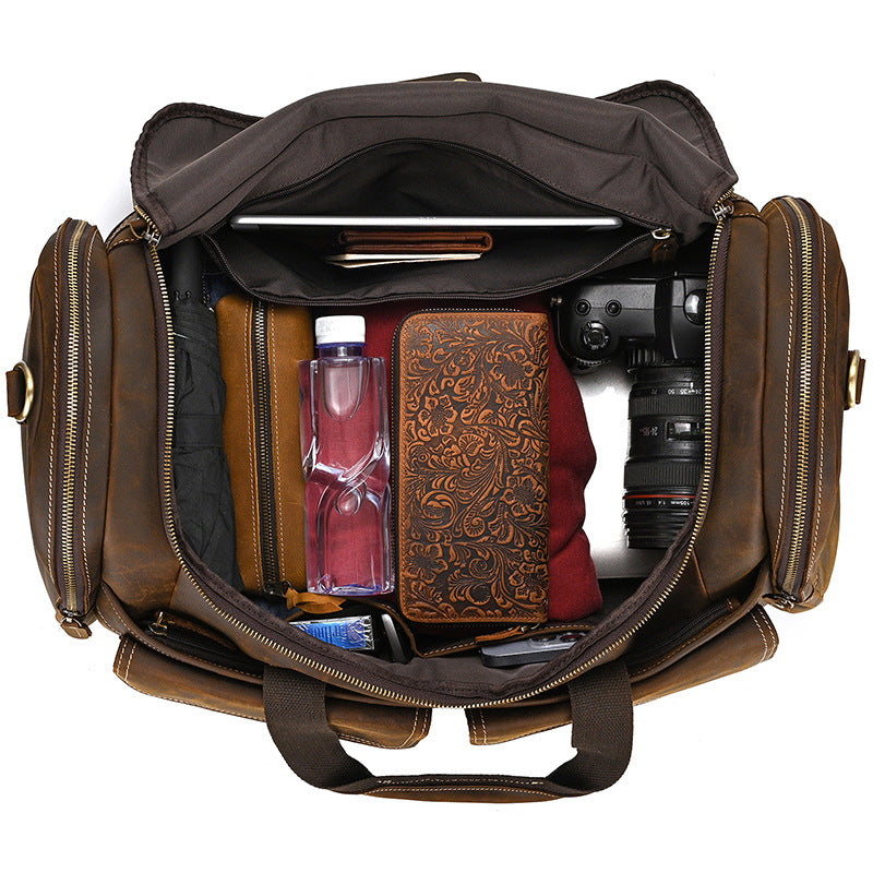 Leather Handbag Crazy Horse Vintage Travel Bag LuxuryLifeWay Online Store