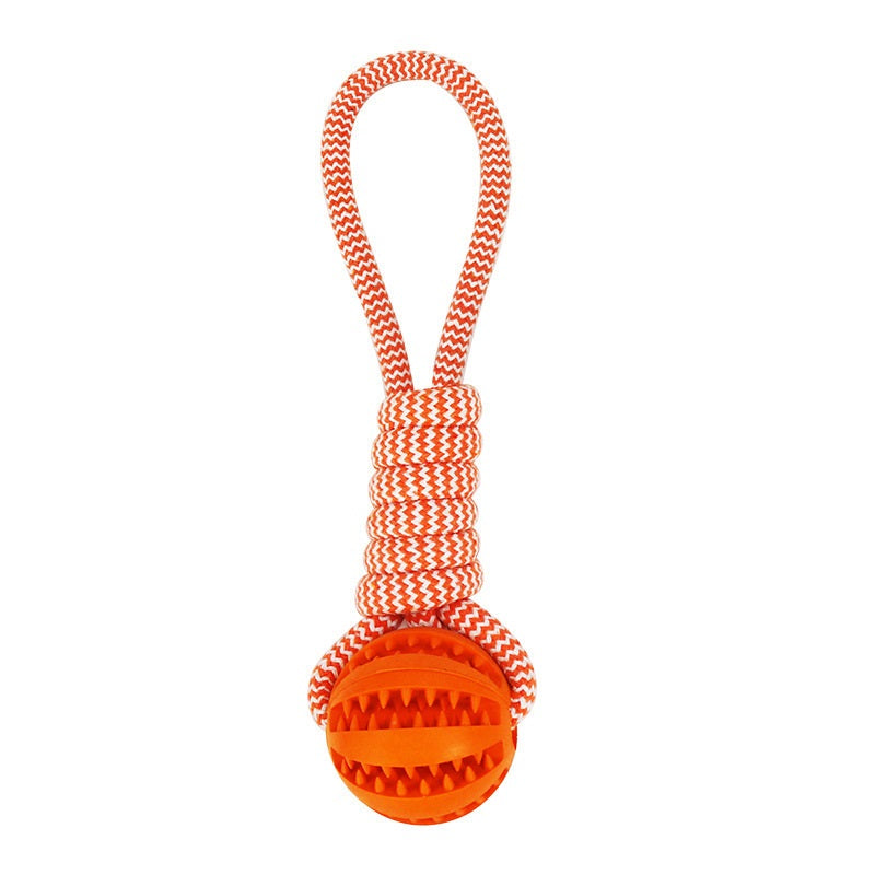 Dog Toys Treat Balls Interactive Hemp Rope Rubber Leaking Balls For Small Dogs Chewing Bite Resistant Toys Pet Tooth Cleaning Bite Resistant Toy Ball For Pet Dogs Puppy Pets Fashion