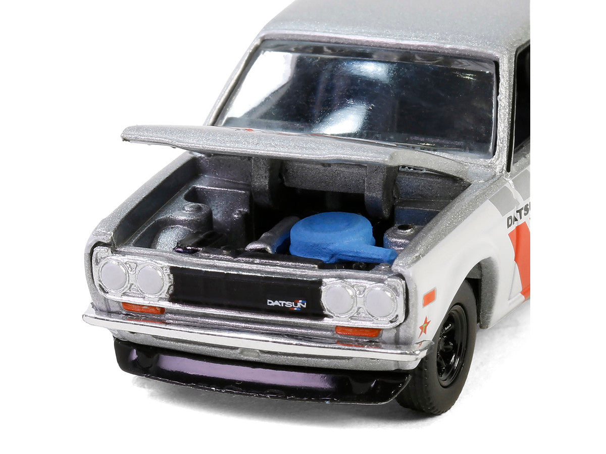 1970 Nissan Datsun 510 #28 "Texaco" Silver Metallic and White with Red Stripes "Texaco Special Edition" Series 1 1/64 Diecast Model Car by Greenlight LuxuryLifeWay Online Store