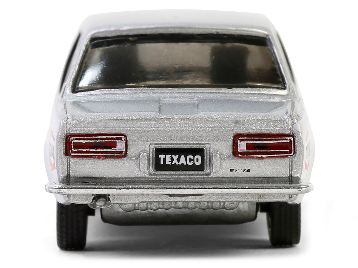 1970 Nissan Datsun 510 #28 "Texaco" Silver Metallic and White with Red Stripes "Texaco Special Edition" Series 1 1/64 Diecast Model Car by Greenlight LuxuryLifeWay Online Store