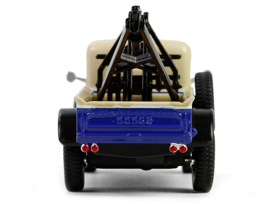 1948 Dodge Power Wagon Wrecker Tow Truck Beige and Blue "Chevron Special Edition" Series 1 1/64 Diecast Model Car by Greenlight LuxuryLifeWay Online Store