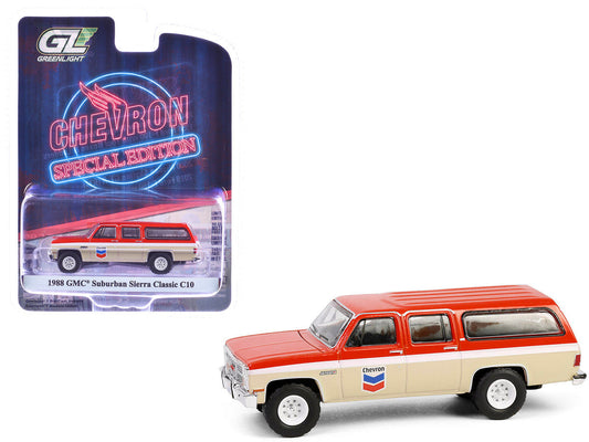 1988 GMC Suburban Sierra Classic C10 "Chevron" Orange and Beige with White Stripes "Chevron Special Edition" Series 1 1/64 Diecast Model Car by Greenlight LuxuryLifeWay Online Store
