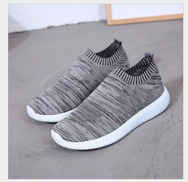 Spring new low help female flying woven mesh round head flat with single shoes deep mouth set foot comfortable flat bottom large code tide Best YouTube Store