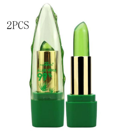 Aloe Vera Gel Color Changing Lipstick Gloss  Moisturizer Anti-drying Desalination Fine-grain Lip Blam Care LadyShow.Store
