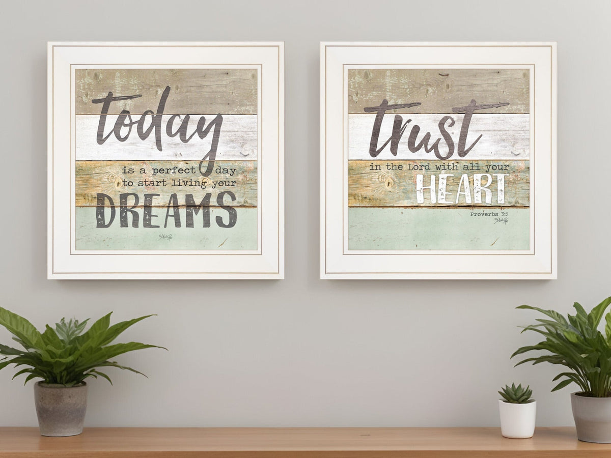 Set Of Two Trusting in the Lord White Framed Print Wall Art LuxuryLifeWay Online Store