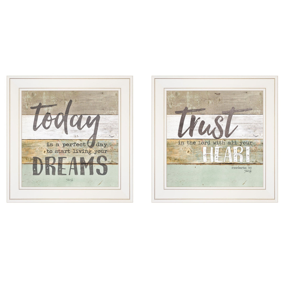 Set Of Two Trusting in the Lord White Framed Print Wall Art LuxuryLifeWay Online Store