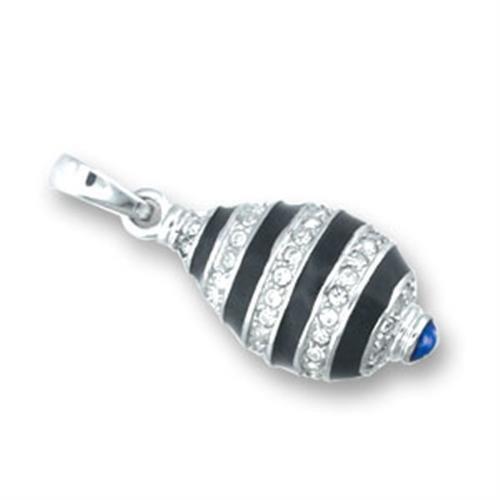 41602 - High-Polished 925 Sterling Silver Pendant with Top Grade Crystal  in Clear LuxuryLifeWay Online Store