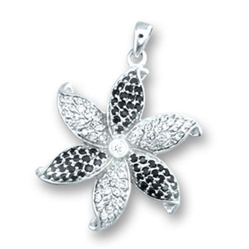 41608 - High-Polished 925 Sterling Silver Pendant with AAA Grade CZ  in Clear LuxuryLifeWay Online Store