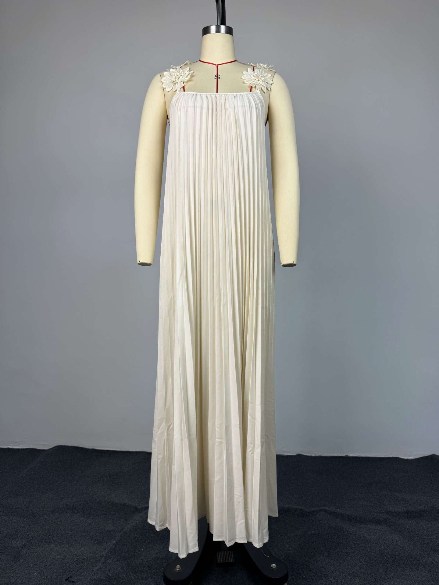 Vacation Suspender Pleated Dress NorixaFashion.com