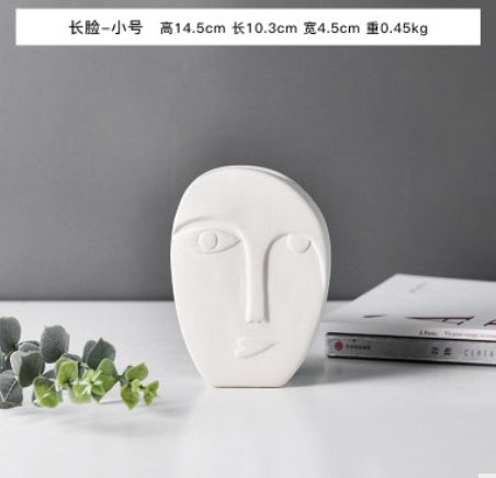 Nordic Style Modern Face Mask Ceramic Vase Home Decoration Flower Vases Head Matte Table Flower Vase for Wedding Decoration Prop PearlNestDecor.com