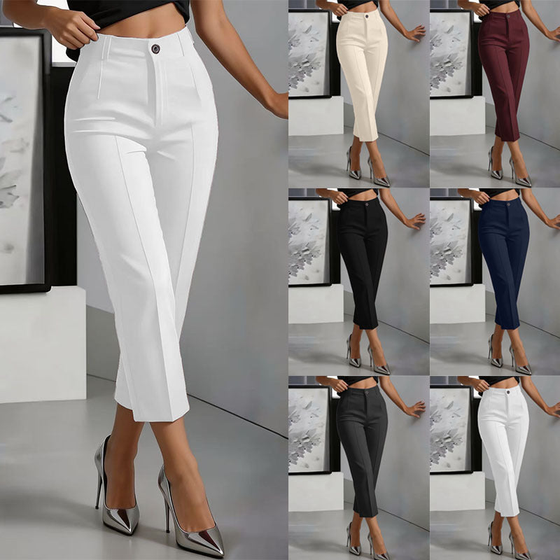 Women's High-Waisted Drapey Straight-Leg Pants NorixaFashion.com