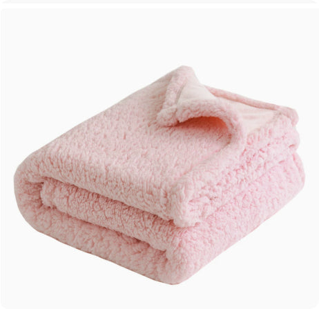 Flannel Cotton Wool Sherpa Thick Pet Blanket Dog Kennel Pets Fashion