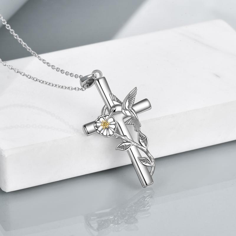 Hummingbird Cross Necklace Gifts for Women Sterling Silver LadyShow.Store