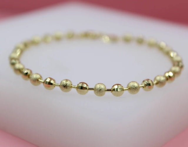 Gold Filled Shiny Textured Ball Chain (F264B)(I441) LuxuryLifeWay Online Store