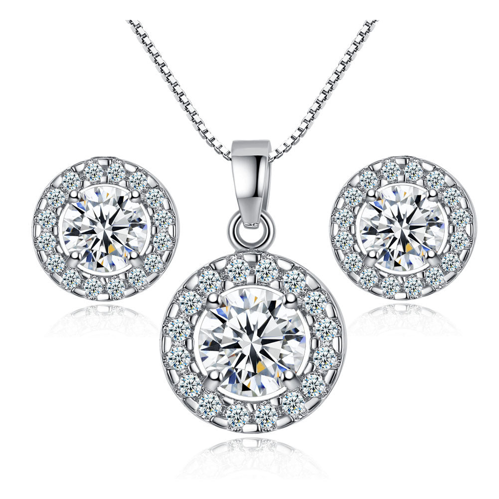 Zircon Necklace Earring Set