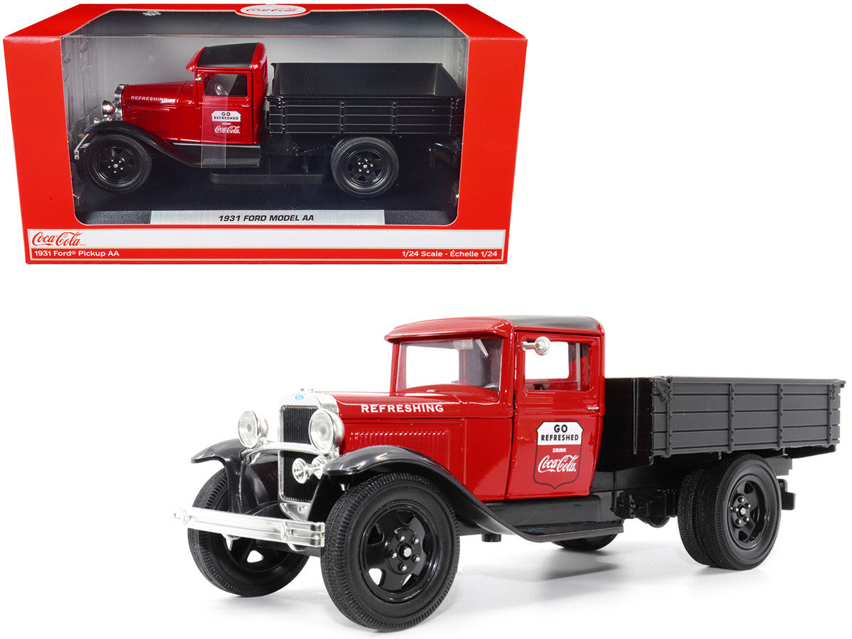 1931 Ford Model AA Pickup Truck Red and Black "Go Refreshed - Drink Coca-Cola" 1/24 Diecast Model Car by Motor City Classics LuxuryLifeWay Online Store