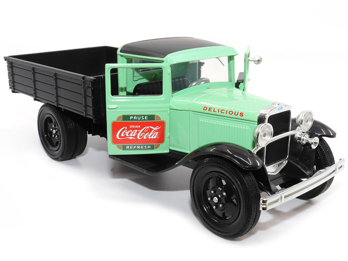 1931 Ford Model AA Pickup Truck Light Green and Black "Pause. Refresh. Drink Coca-Cola" 1/24 Diecast Model Car by Motor City Classics LuxuryLifeWay Online Store