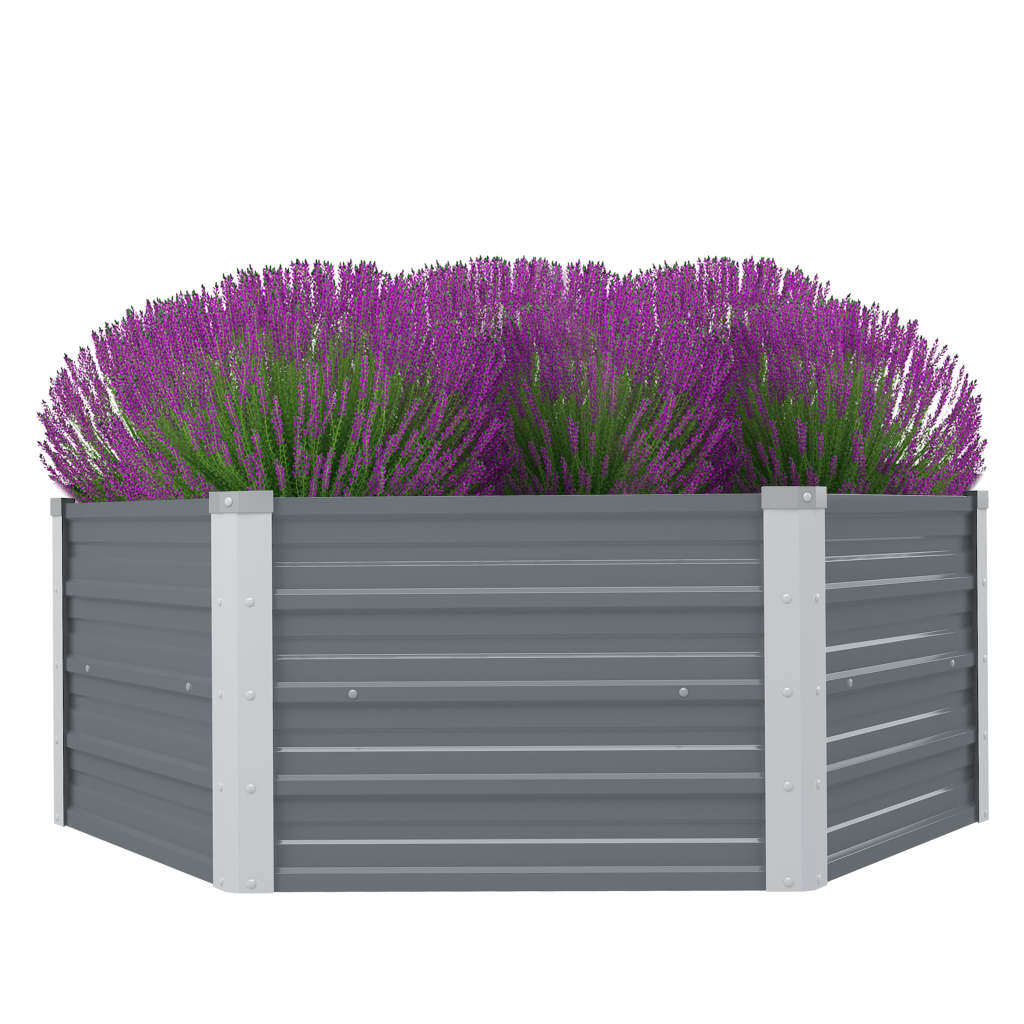 Raised Garden Bed 50.8"x50.8"x18.1" Galvanized Steel Gray LuxuryLifeWay Online Store
