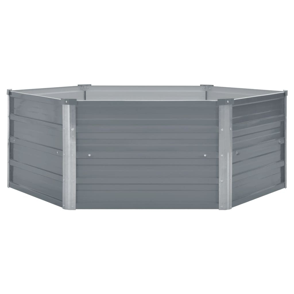 Raised Garden Bed 50.8"x50.8"x18.1" Galvanized Steel Gray LuxuryLifeWay Online Store