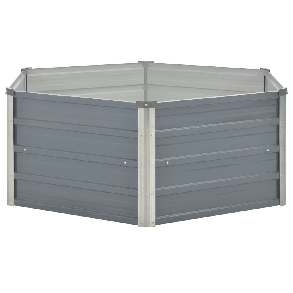Raised Garden Bed 50.8"x50.8"x18.1" Galvanized Steel Gray LuxuryLifeWay Online Store
