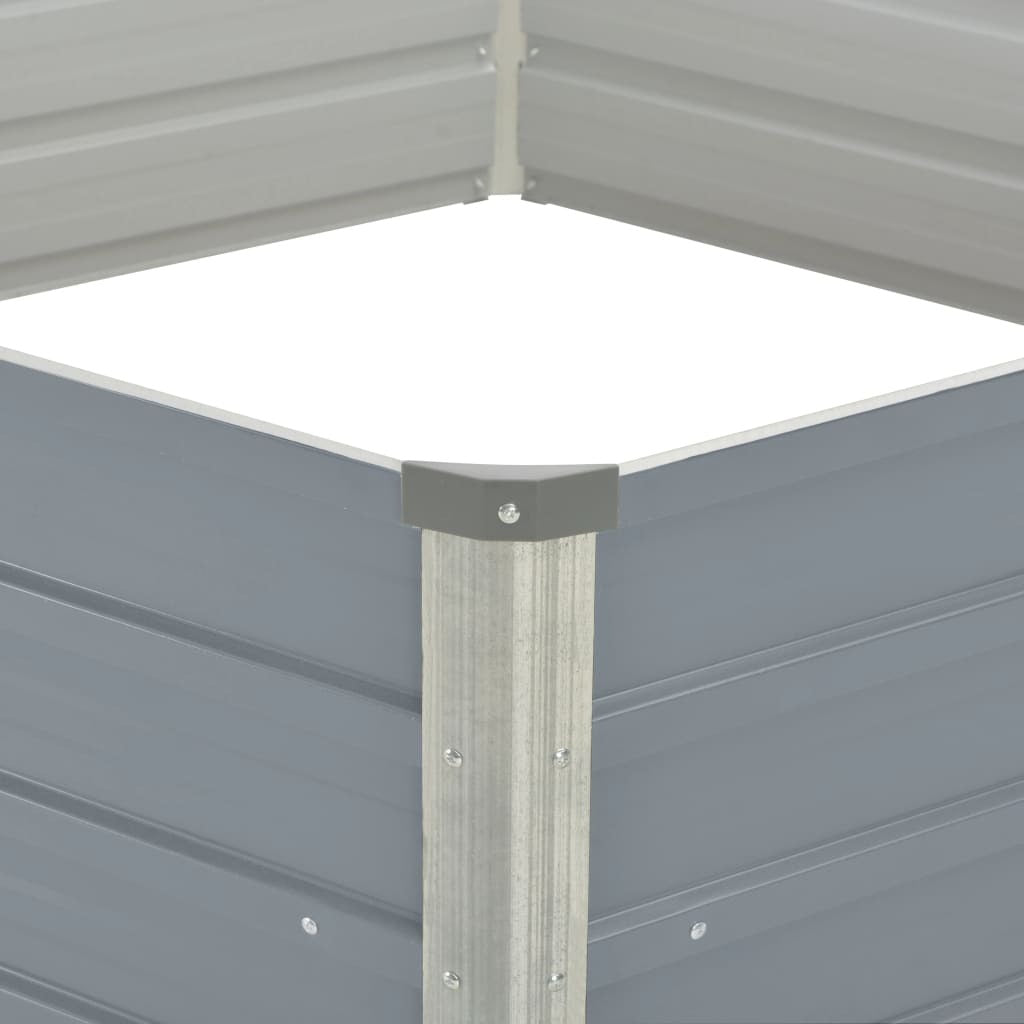 Raised Garden Bed 50.8"x50.8"x18.1" Galvanized Steel Gray LuxuryLifeWay Online Store