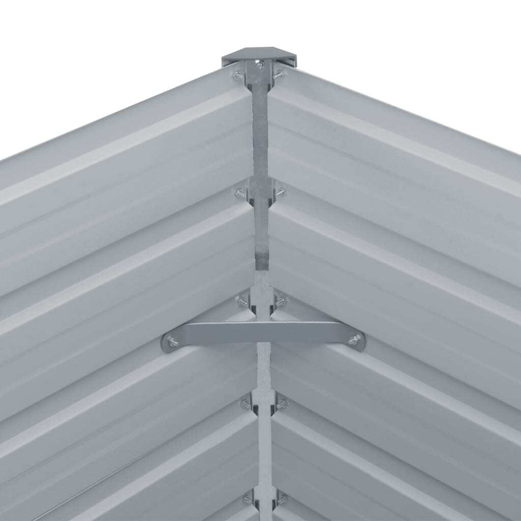 Raised Garden Bed 50.8"x50.8"x18.1" Galvanized Steel Gray LuxuryLifeWay Online Store